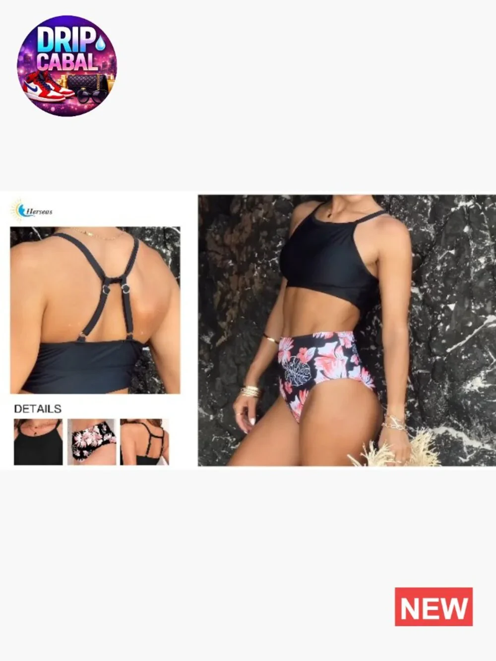 High Waisted Bikini Set Two Piece Swimsuit Tummy Control